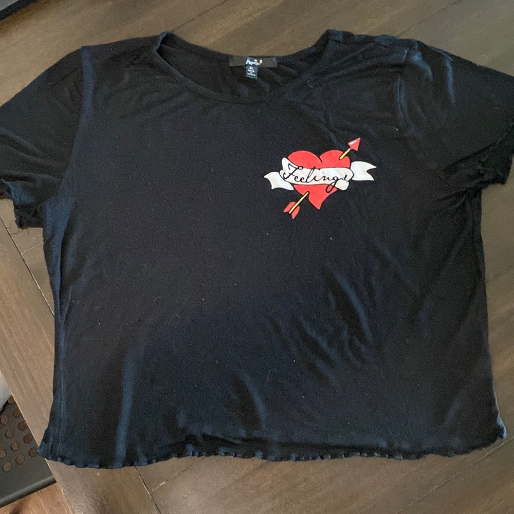Papaya XL black crop top